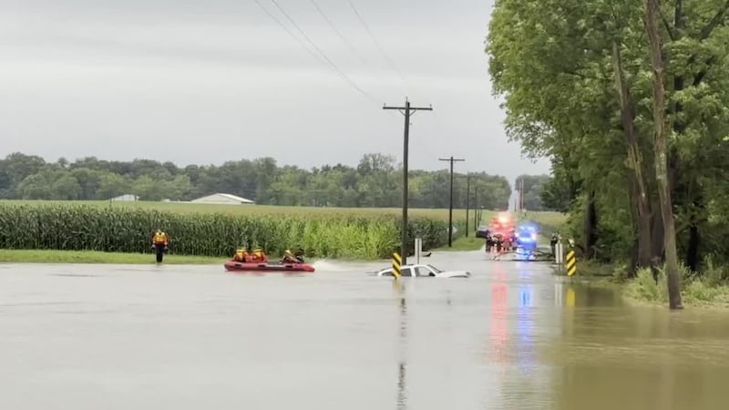 Water rescue underway in Fayette County, Indiana