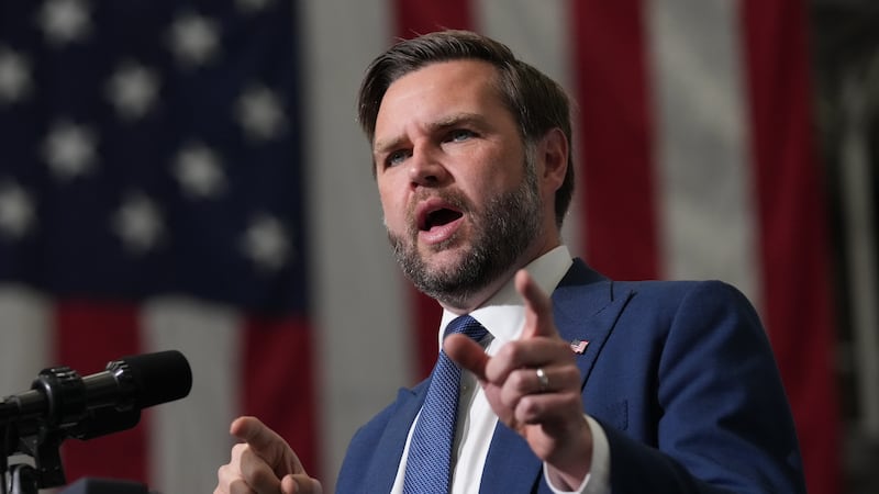Vice President JD Vance speaks about efforts to combat fraud during an event at the Wisconsin...