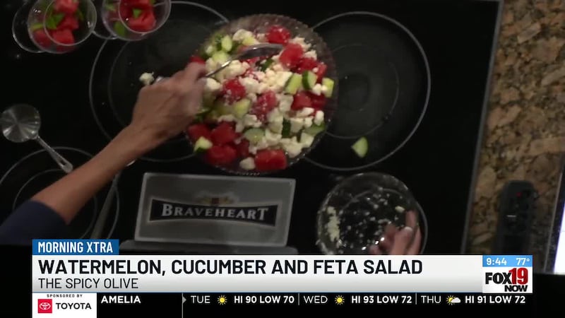 Watermelon, cucumber and feta salad from the Spicy Olive